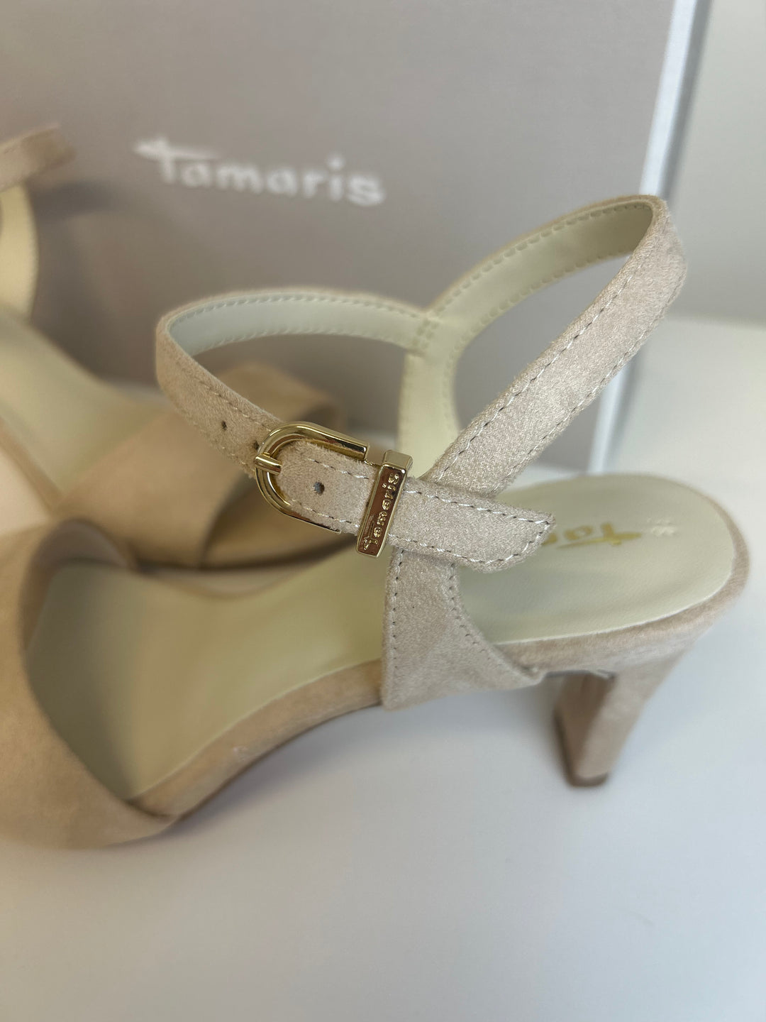 Tamaris Heeled Sandal- Beige