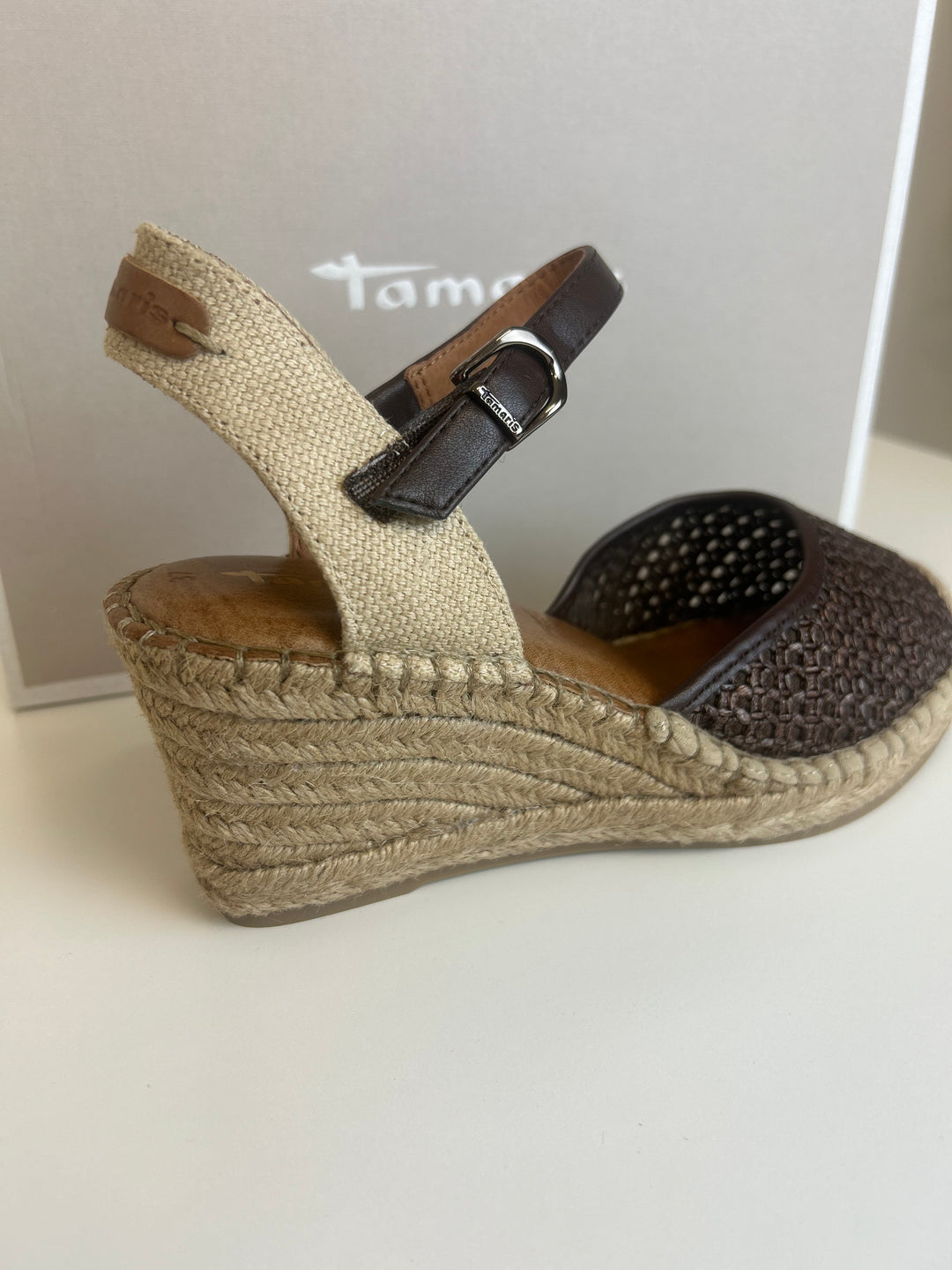 Tamaris Espadrill wedge Sandals- Mocca