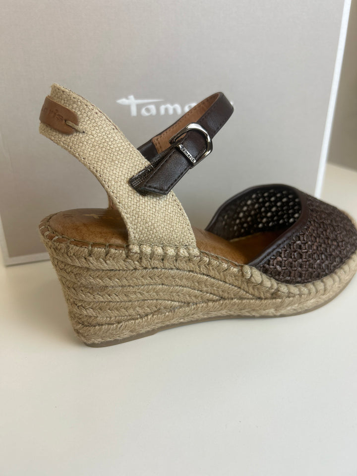 Tamaris Espadrill wedge Sandals- Mocca
