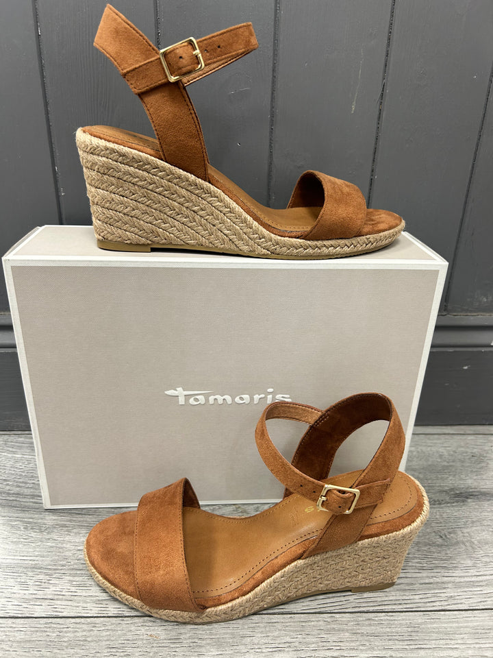 Tamaris Wedge Sandals - Tan