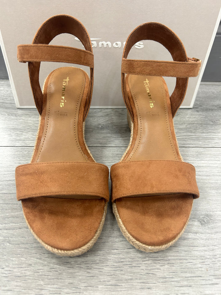 Tamaris Wedge Sandals - Tan