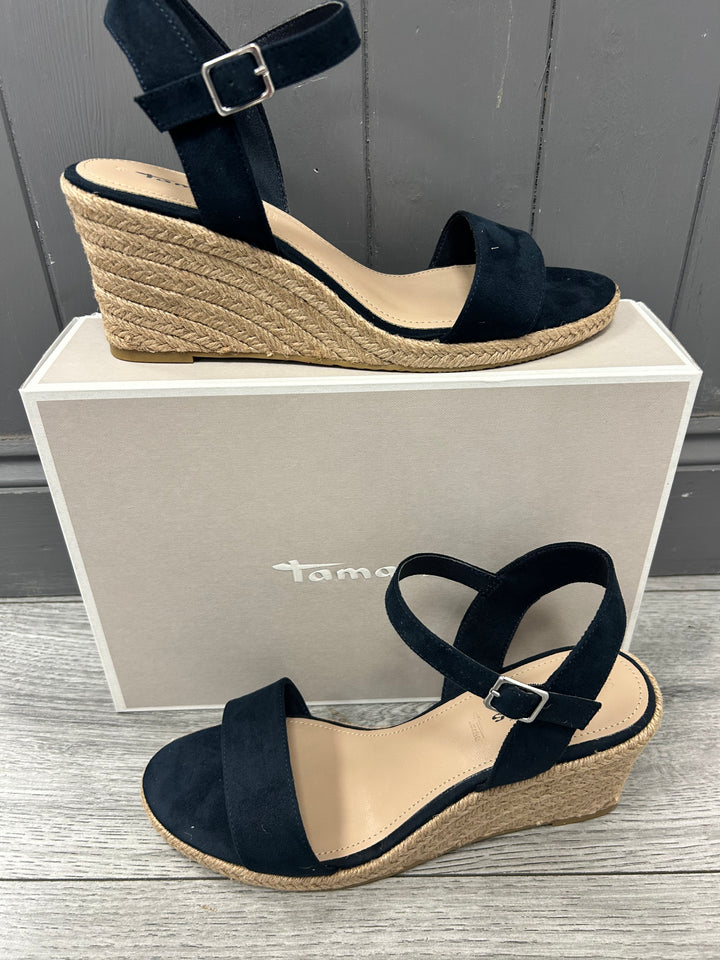 Tamaris Wedge Sandal- Navy