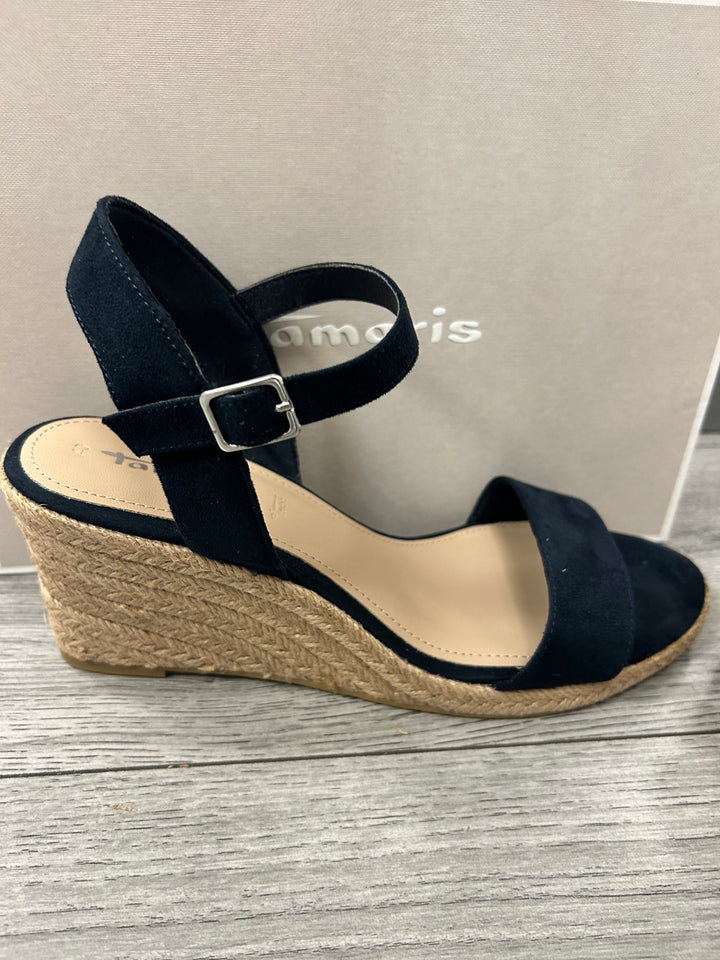 Tamaris Wedge Sandal- Navy