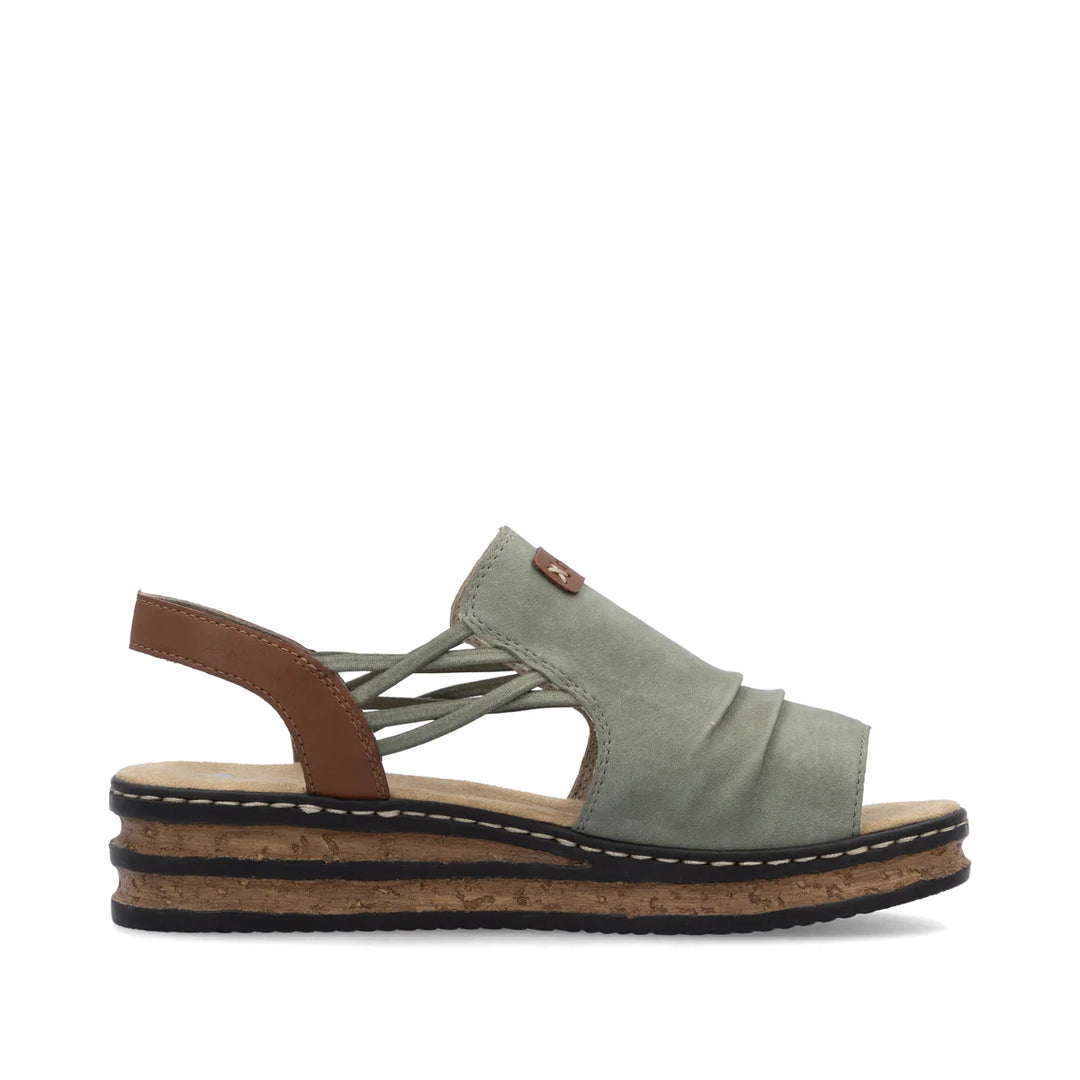 Rieker Wedge Sandal Green -62962-52