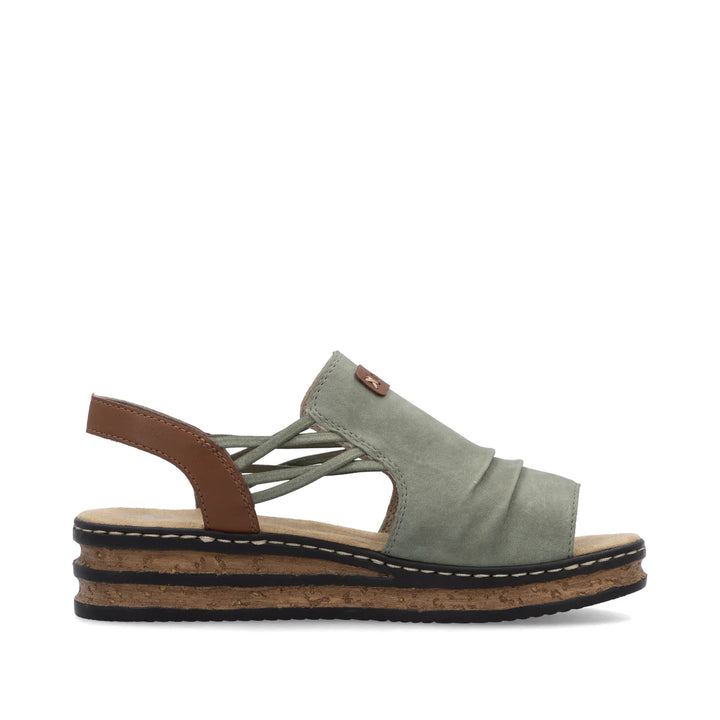 Rieker Wedge Sandal Green -62962-52
