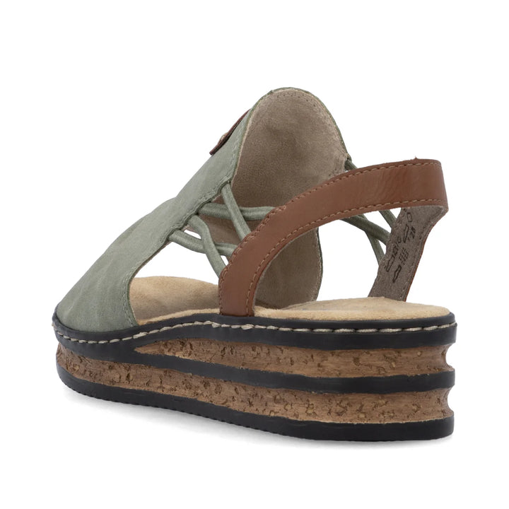 Rieker Wedge Sandal Green -62962-52