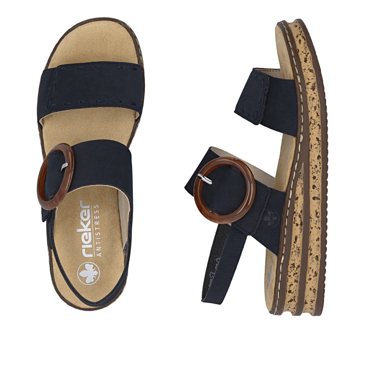 Rieker Wedge Sandal Blue -62950-14