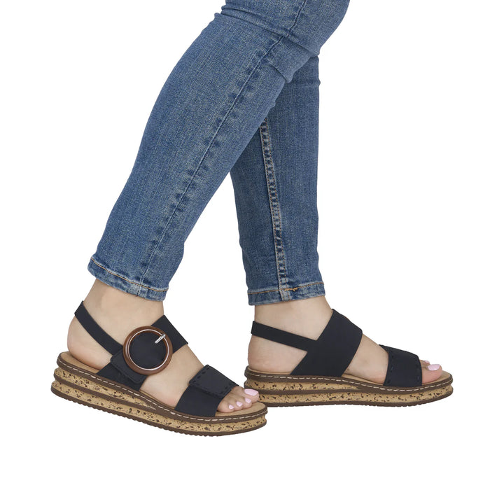 Rieker Wedge Sandal Blue -62950-14