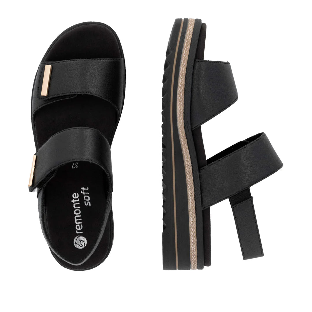 Remonte Wedge Sandal - Black D0Q59-00