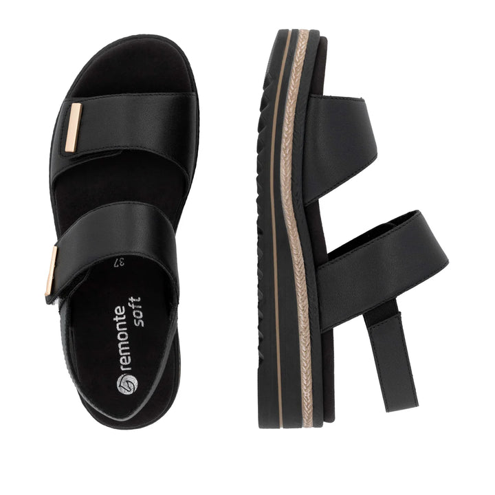 Remonte Wedge Sandal - Black D0Q59-00