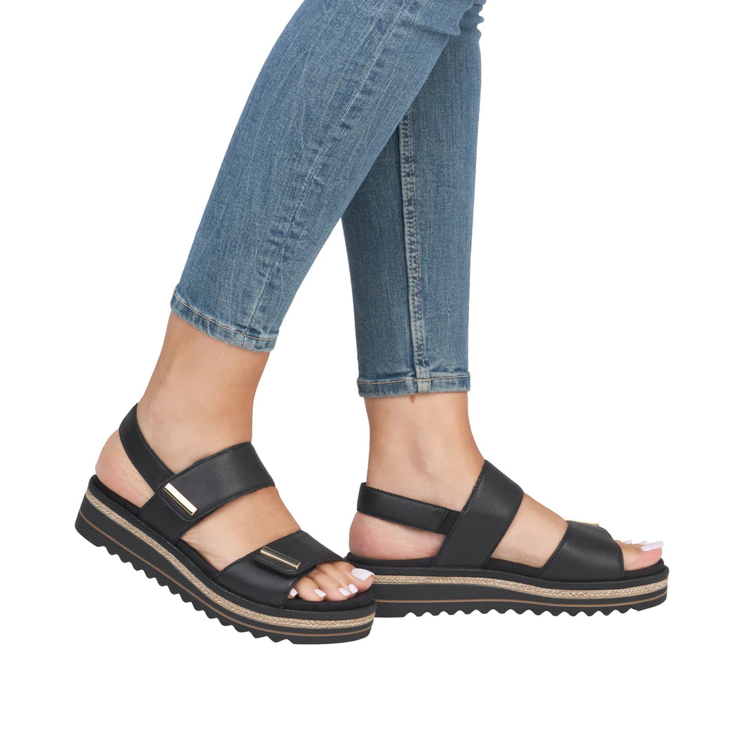 Remonte Wedge Sandal - Black D0Q59-00