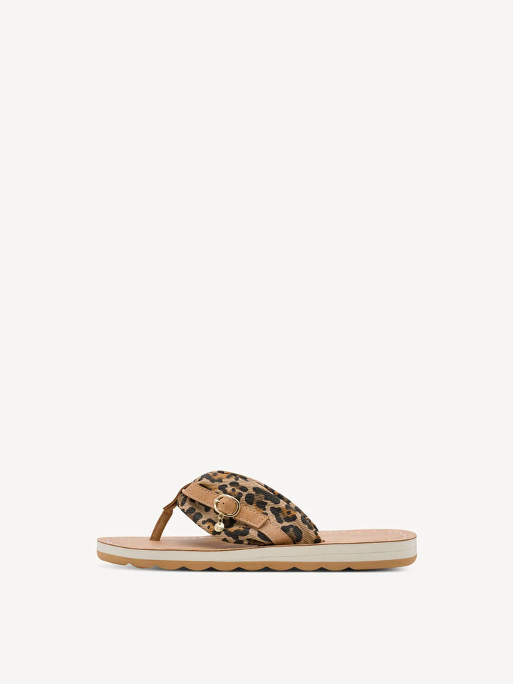 Tamaris Top post Sandals - Brown/Leopard