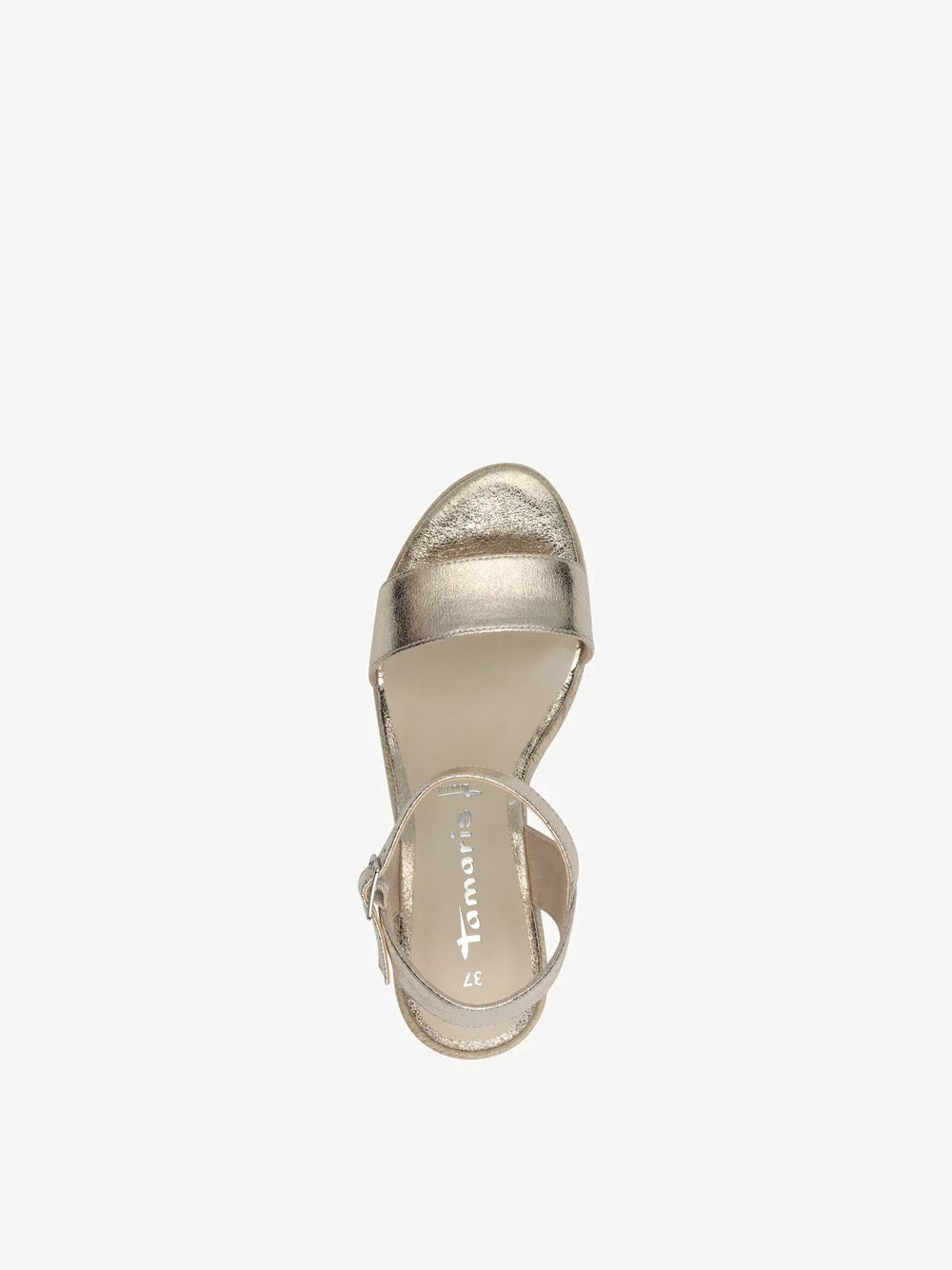 Tamaris Heeled Wedge Sandal- Gold