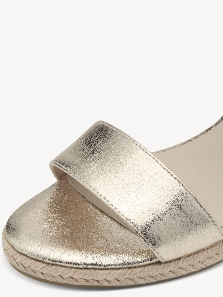 Tamaris Heeled Wedge Sandal- Gold