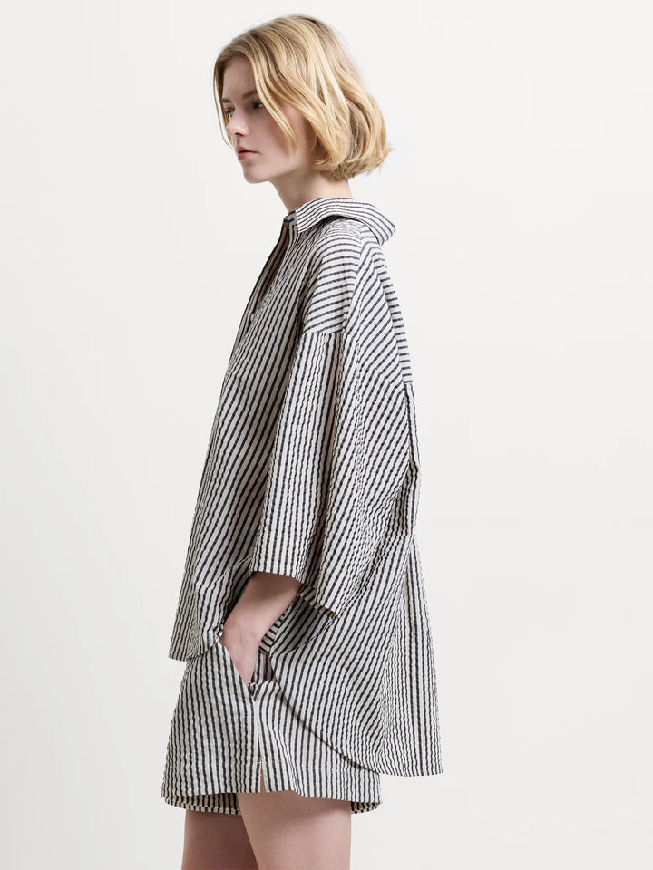 French Connection Lia Seersucker Striped Shirt