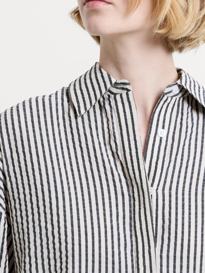 French Connection Lia Seersucker Striped Shirt