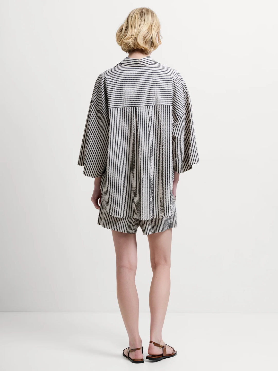 French Connection Lia Seersucker Striped Shirt