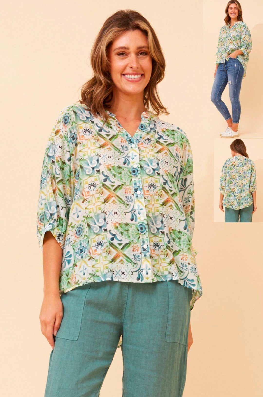 Stella Lightweight Blouse- Green