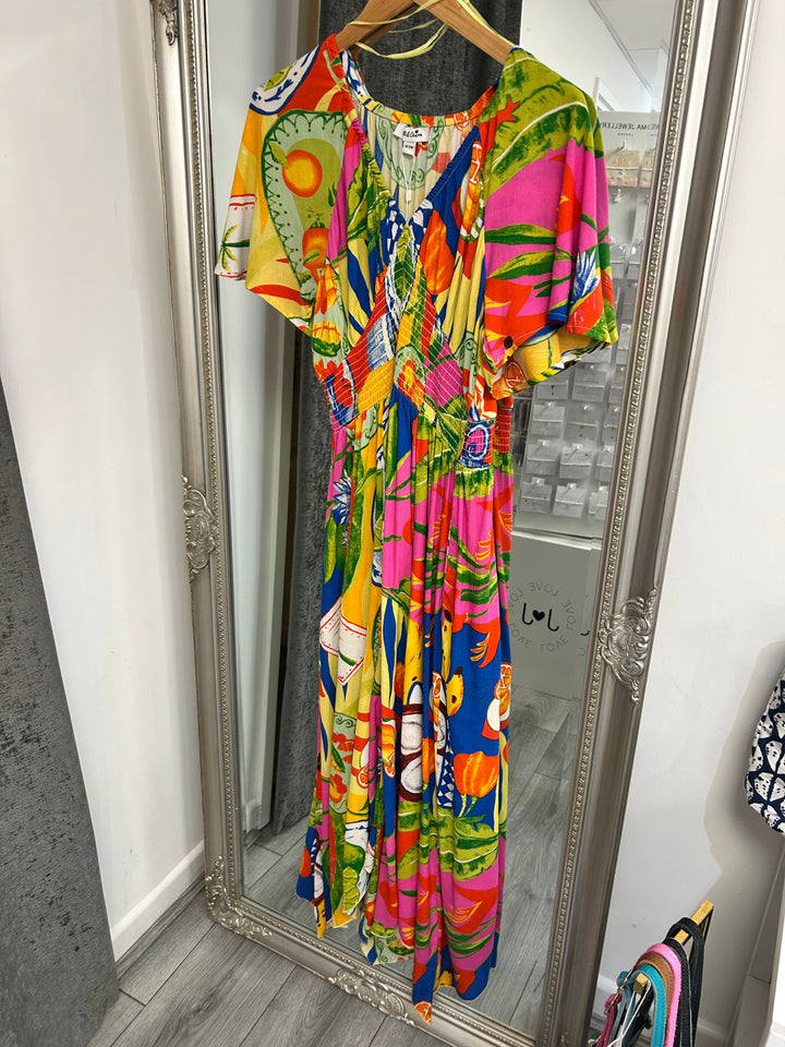 Bright Tropical Maxi Dress