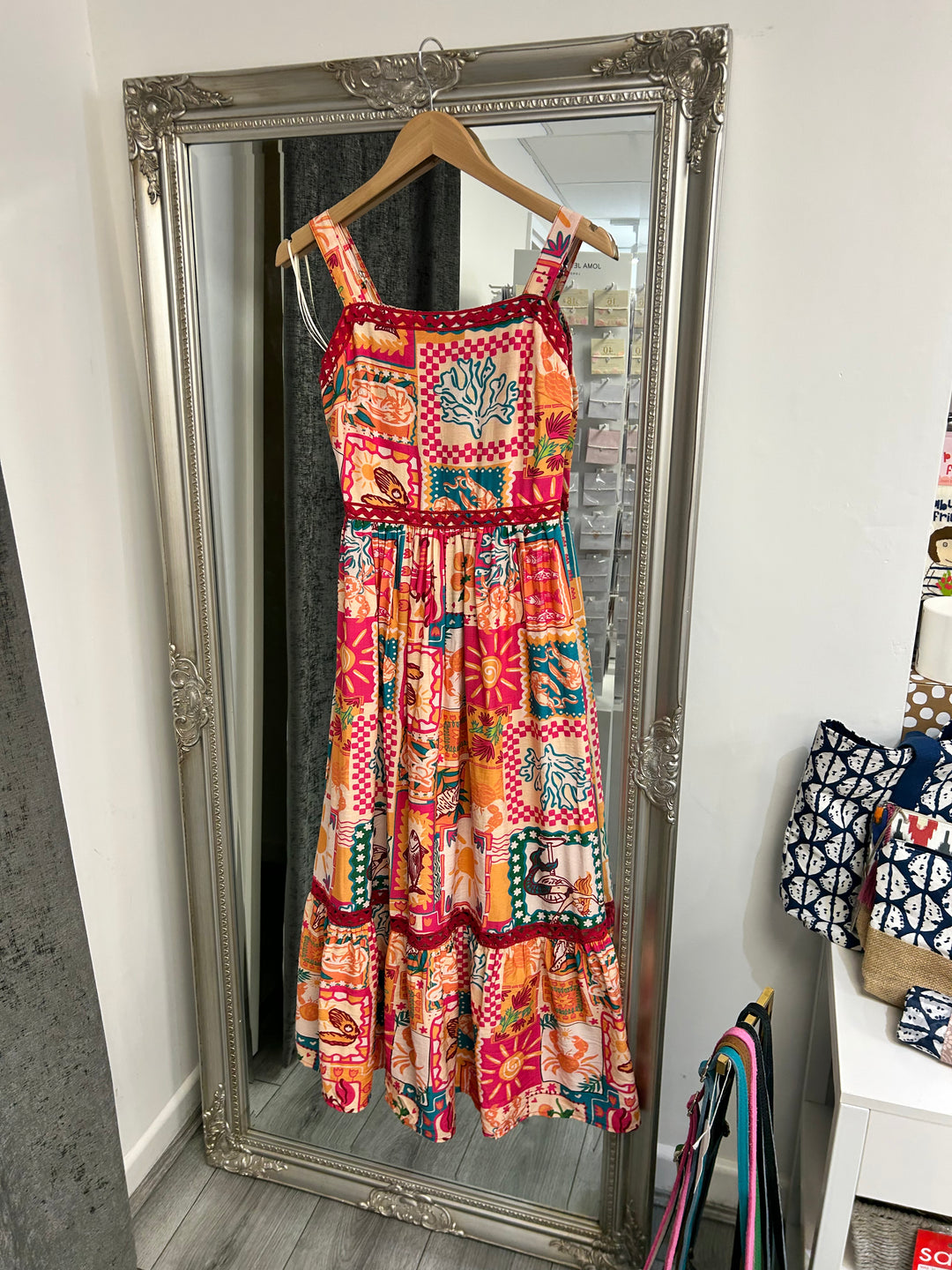 Italian Orange Midi Sun Dress