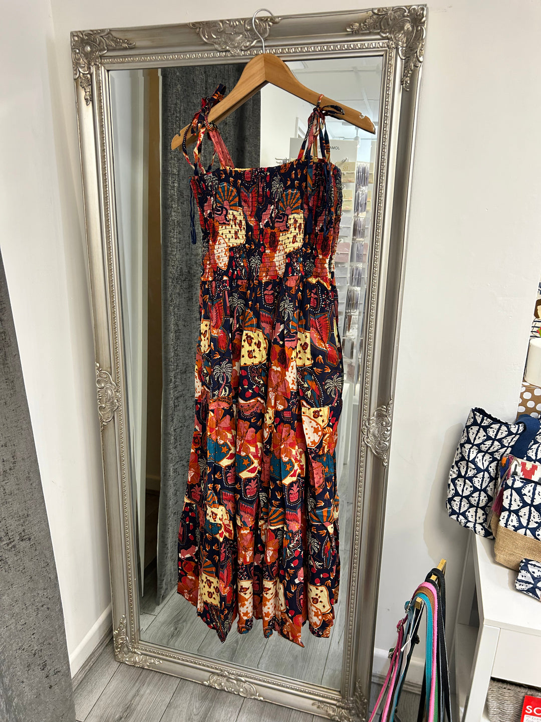 Italian Midi Strap Dress- Brown