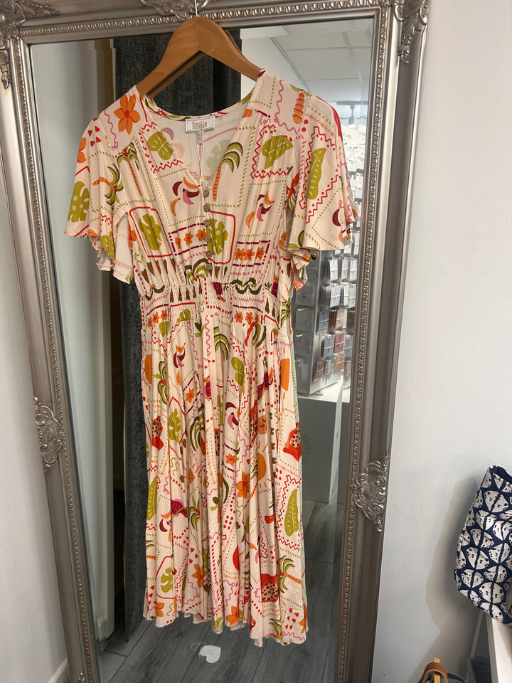 Stella Midi Dress-  Light Tropical