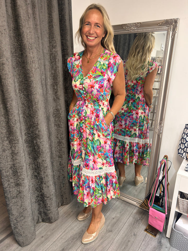 Stella Midi Dress- Floral