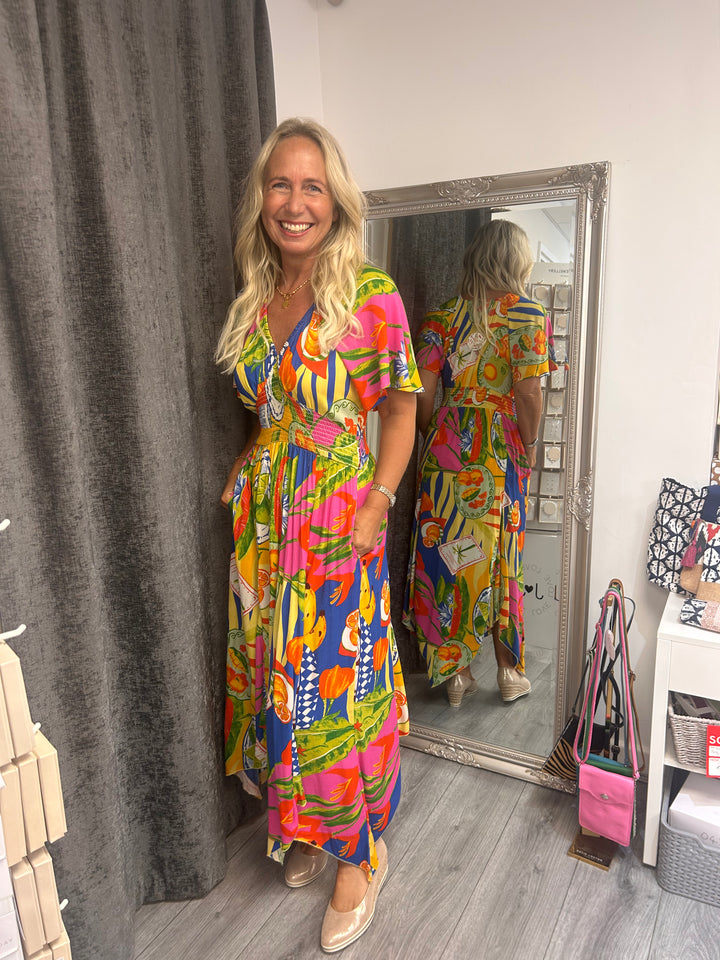 Bright Tropical Maxi Dress