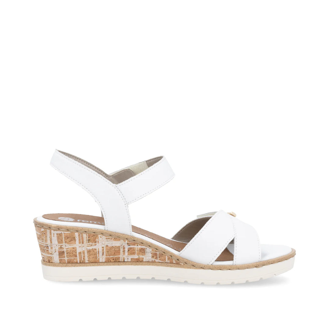 Remonte Women's Wedge Sandal - White R6266-80