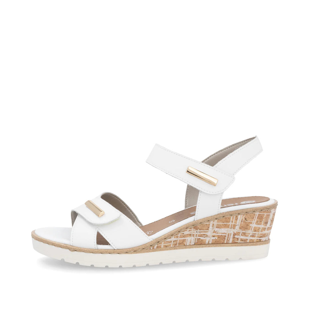 Remonte Women's Wedge Sandal - White R6266-80