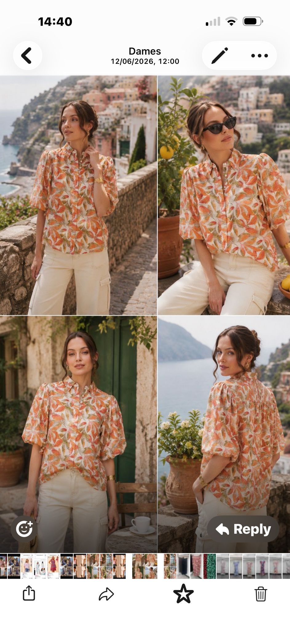 Stella Blouse- Orange/Green