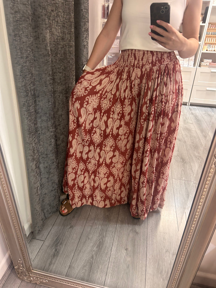 Italian Palazzo Pants - Rust