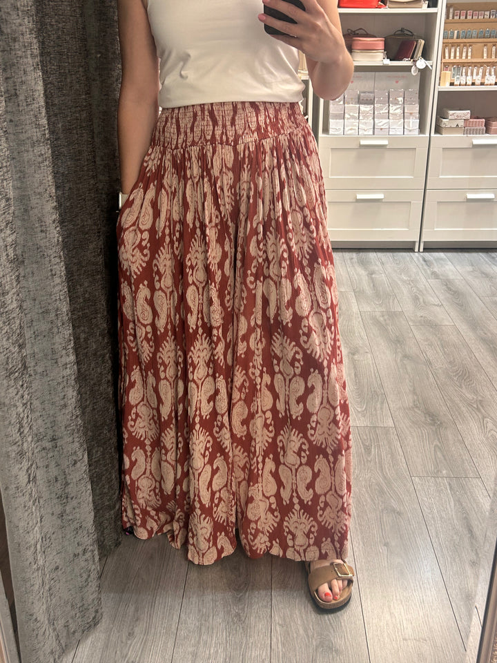 Italian Palazzo Pants - Rust