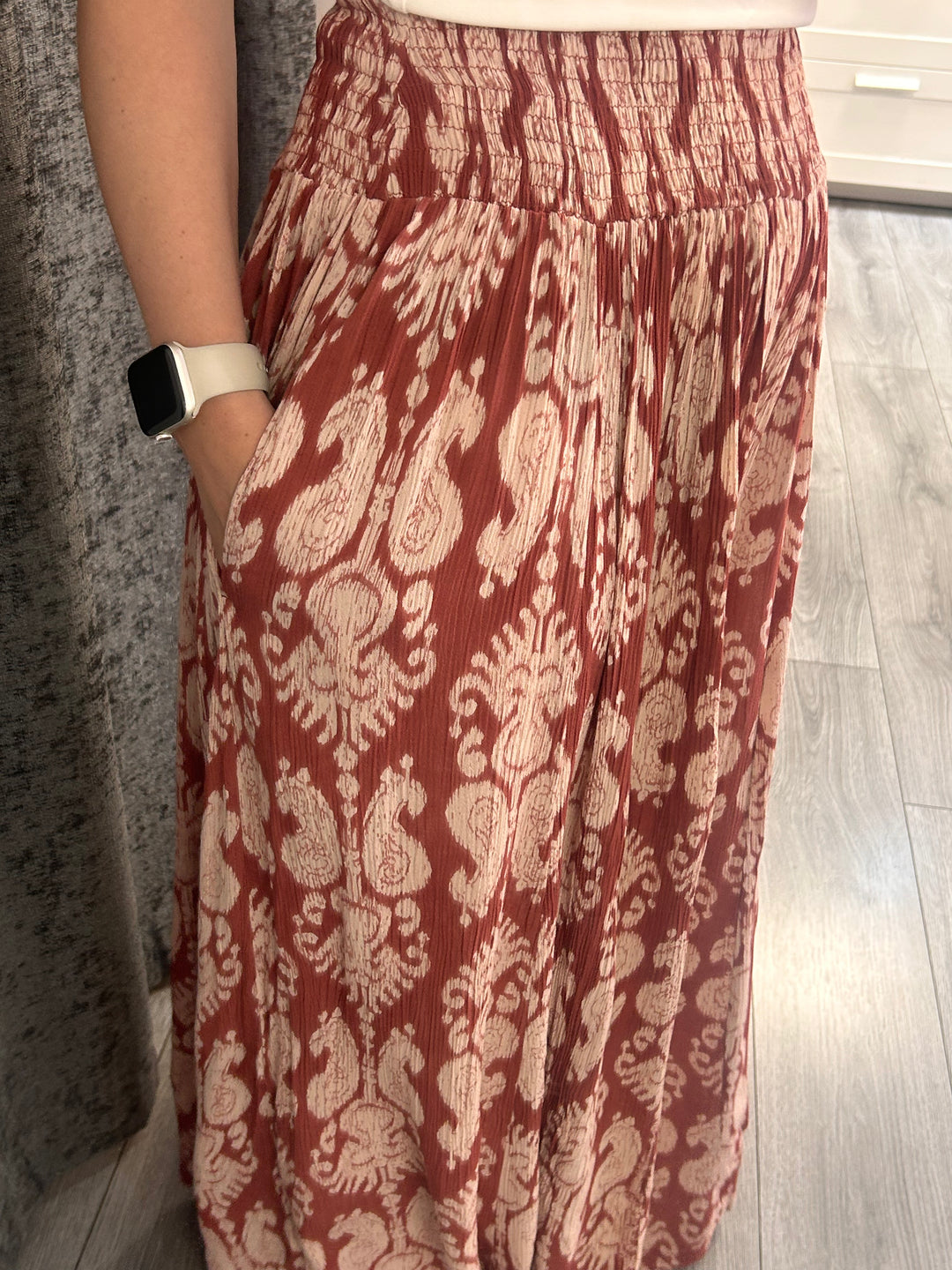 Italian Palazzo Pants - Rust
