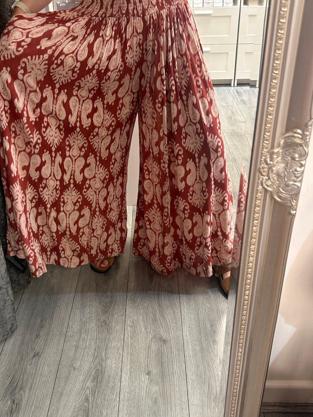 Italian Palazzo Pants - Rust