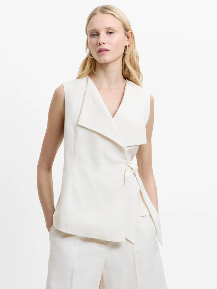 French Connection Raquel Tie Waistcoat - Cream