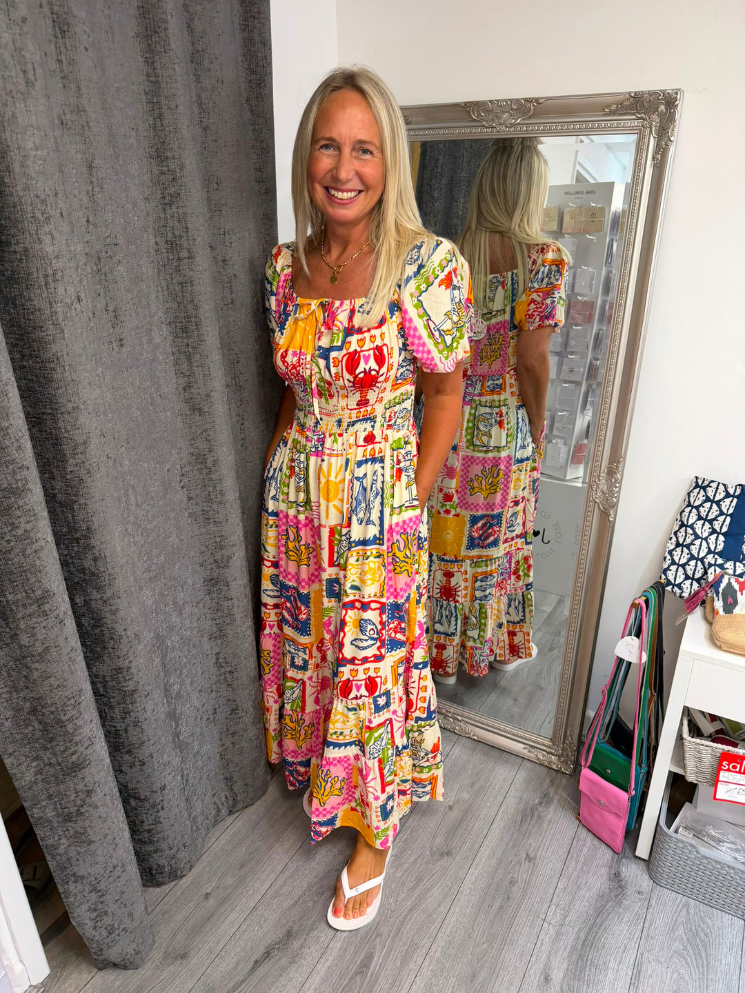 Patchwork Maxi Dress- Bright Multi