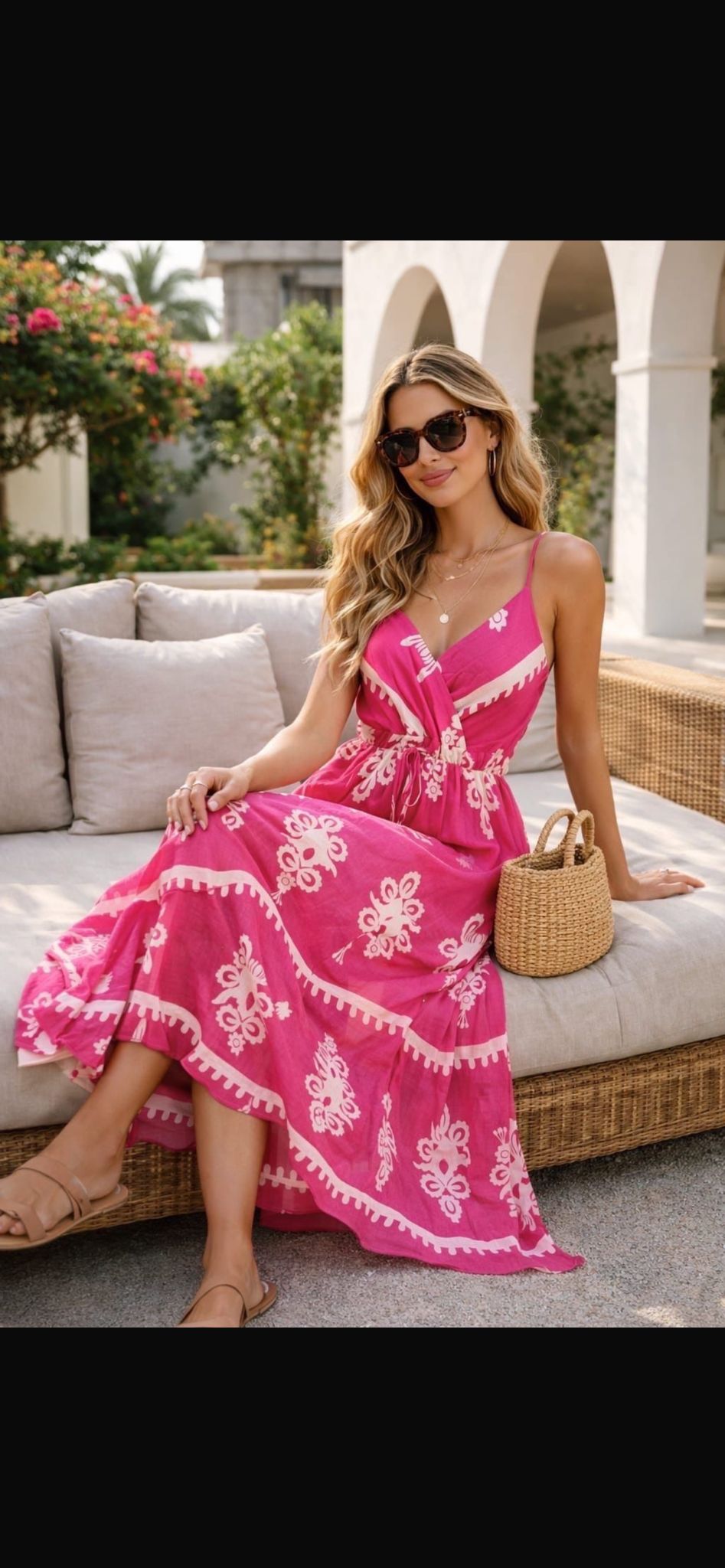 pink boho midi dress Pink Strappy Boho Midi Dress – Simmi Woman