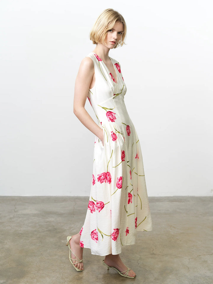 French Connection Cressida Faron Floral Drape Midi Dress