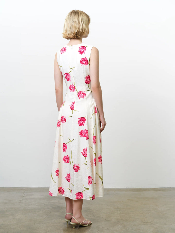 French Connection Cressida Faron Floral Drape Midi Dress