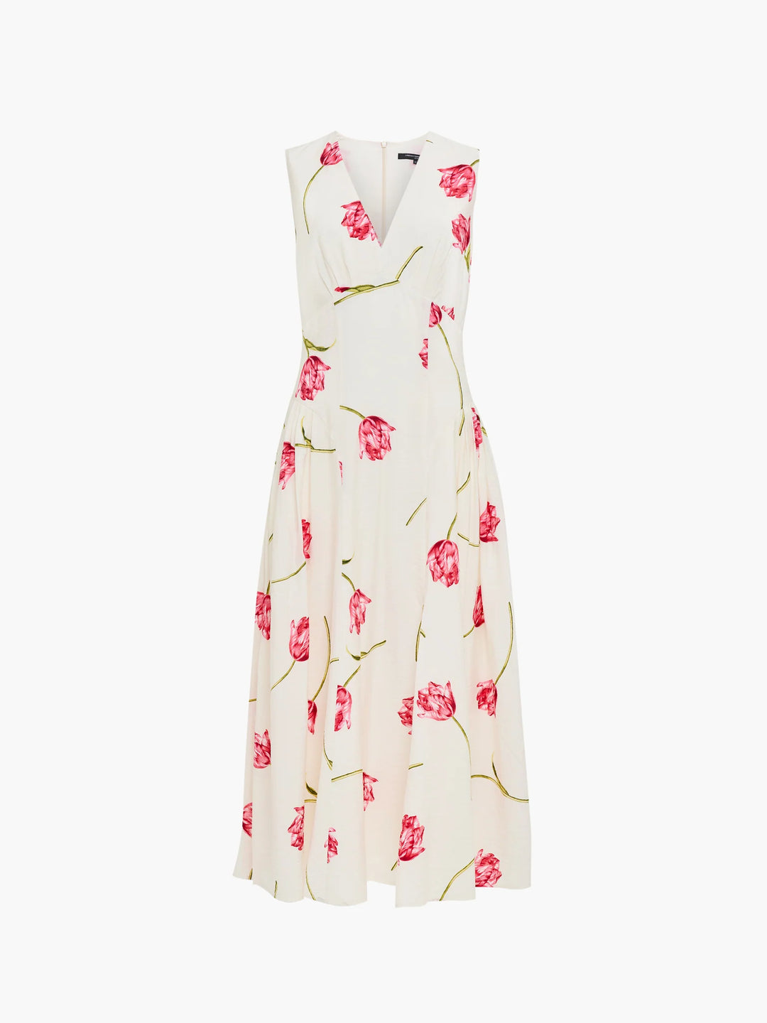 French Connection Cressida Faron Floral Drape Midi Dress