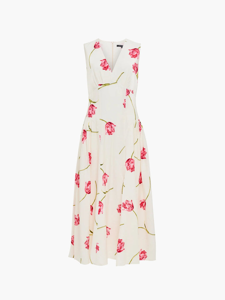 French Connection Cressida Faron Floral Drape Midi Dress