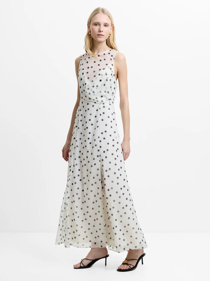 French Connection Emina Chiffon Polka Dot Maxi Dress
