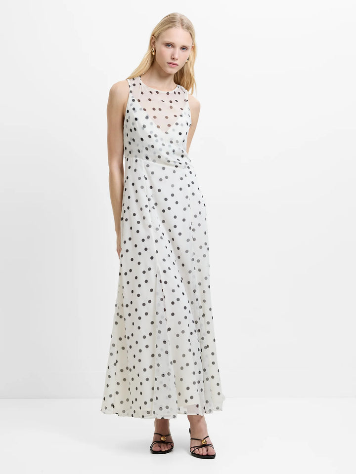 French Connection Emina Chiffon Polka Dot Maxi Dress