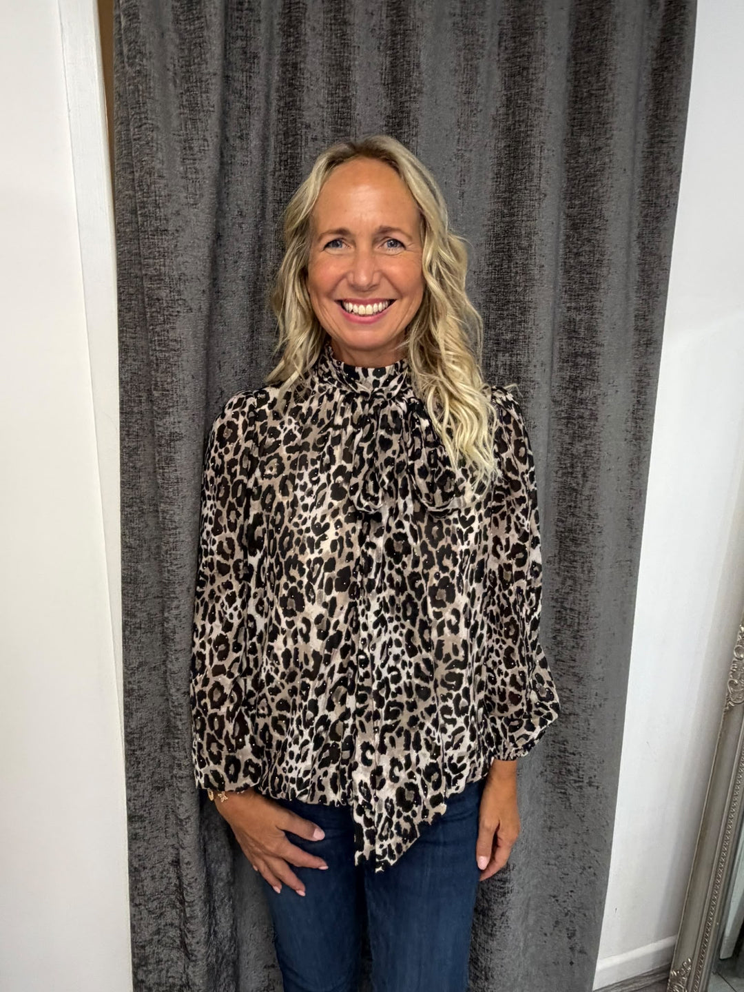 Italian Leopard Print Blouse