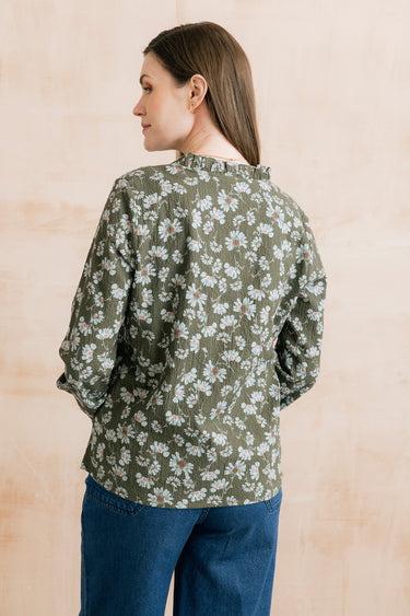 Lily & Me Kit Ruffle Blouse - Dark Olive