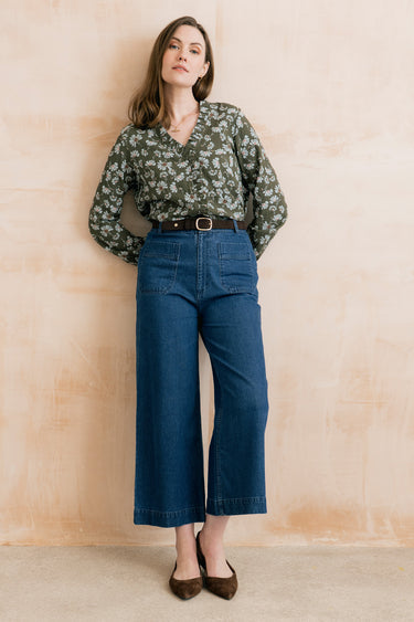 Lily & Me Kit Ruffle Blouse - Dark Olive