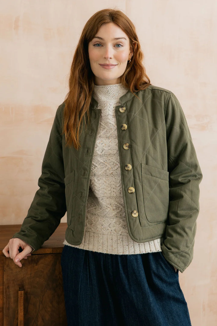 Lily & Me Scarlett Reversible Quiled Jacket - Dark Olive