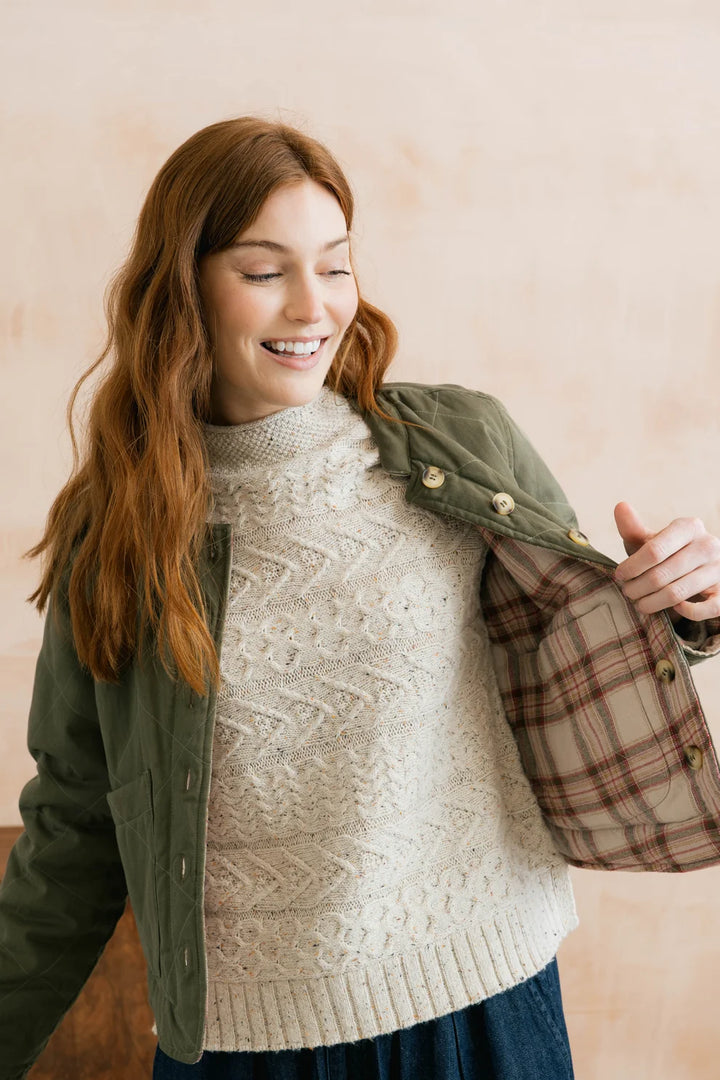 Lily & Me Scarlett Reversible Quiled Jacket - Dark Olive