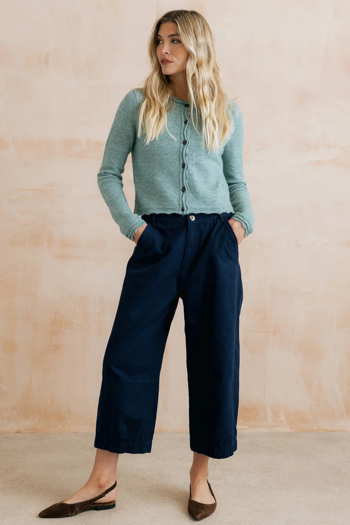 Lily & Me Georgia Barrel Leg Trousers - Navy